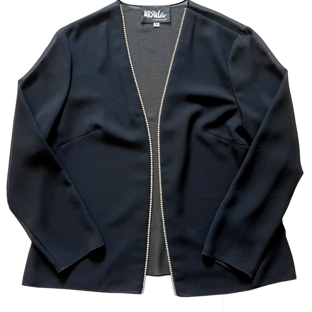 Black with Rhinestones Jacket Shrug Elegant
